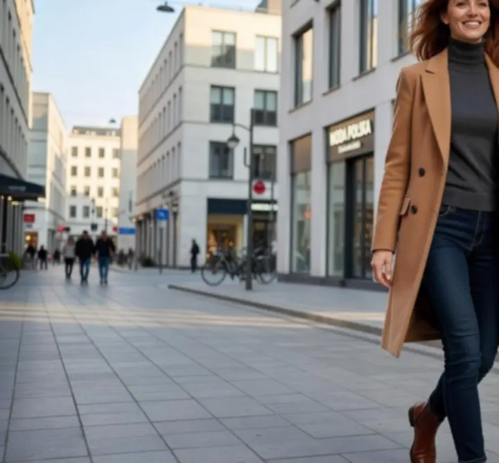 Polska klientka w eleganckiej stylizacji z uśmiechem