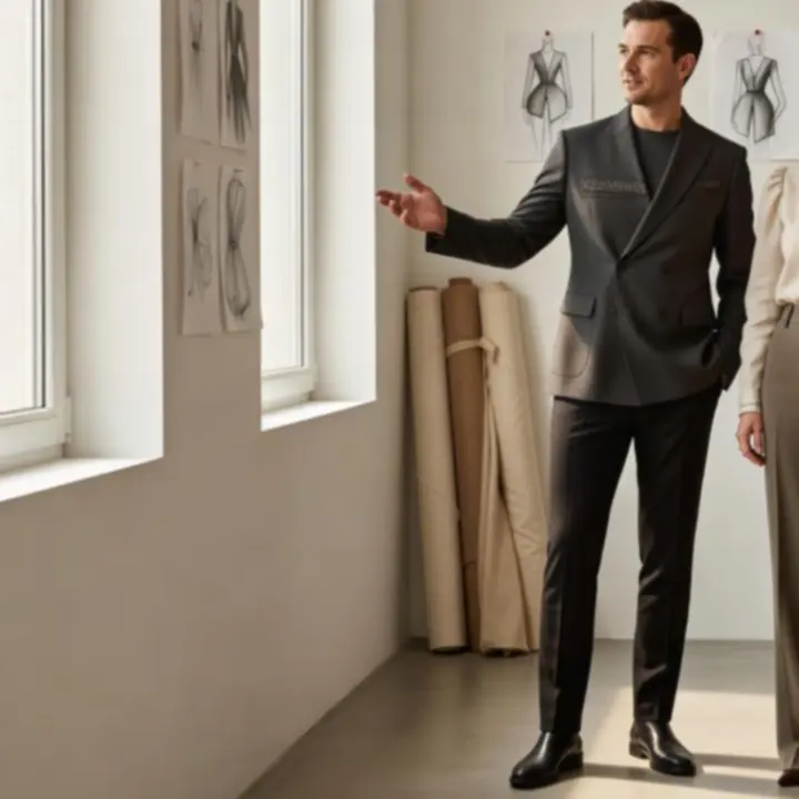 Założyciele polskiej marki modowej FashionShopp w nowoczesnym studiu w Polsce