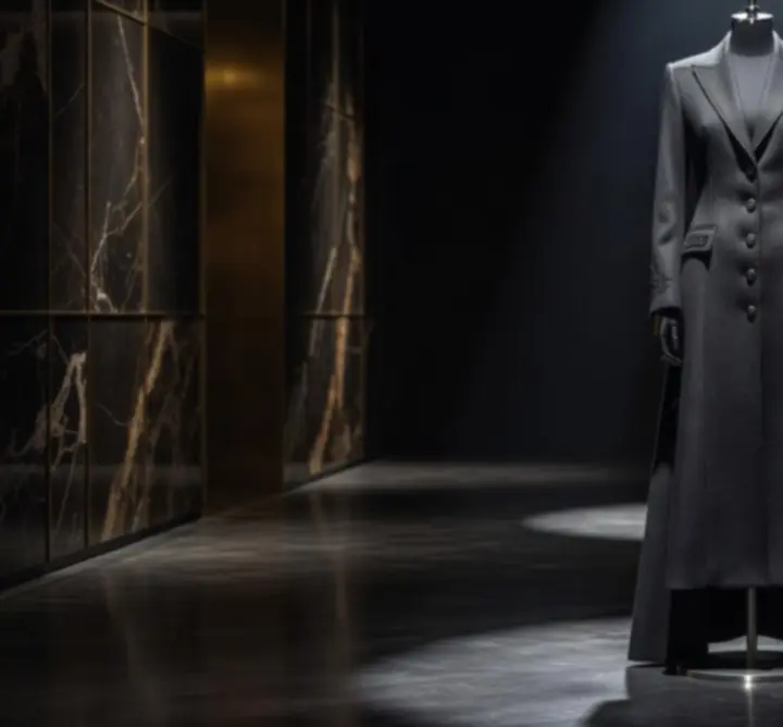 Wyróżniony element kolekcji modowej zaprezentowany w nowoczesnej, galeryjnej formie