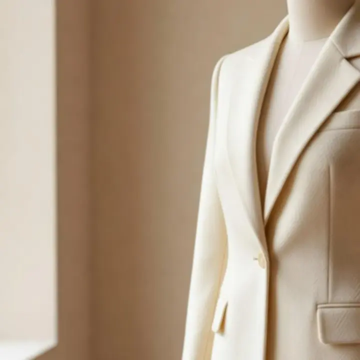 Szczegółowe ujęcie produktu modowego prezentującego fakturę tkaniny i detale wykończenia.