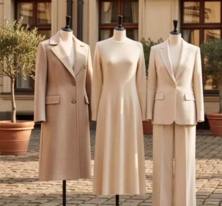 Editorialowe ujęcie sezonowej kolekcji odzieży w luksusowej aranżacji